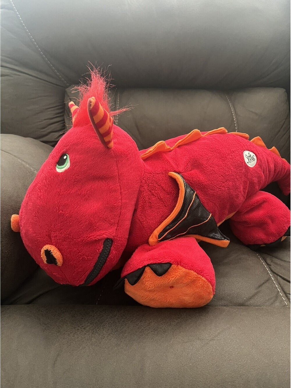 Rare Stuffies Plush Blaze The Red Dragon Jumbo 28” Zipper Storage Stuffed Animal